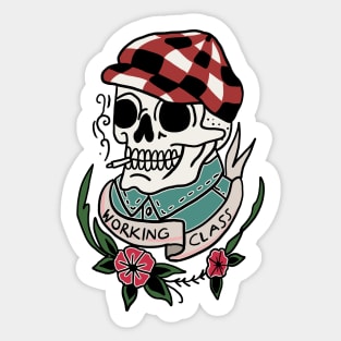 Tattoo Art Smoking Skull Working Class handdrawn Sticker